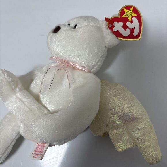 Ty Beanie Baby Halo Bear 1998 *RARE RETIRED* with Brown Nose - Picture 10 of 10